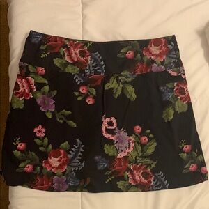 Floral Black Skirt